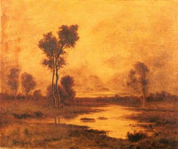 裡昂 萊歇 A River Landscape